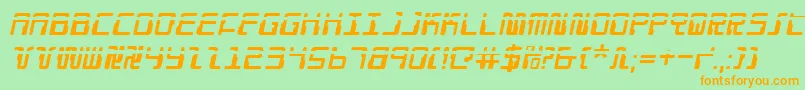 DroidLoverLaserItalic Font – Orange Fonts on Green Background