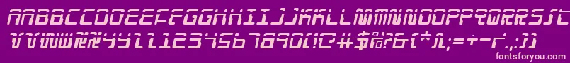 DroidLoverLaserItalic Font – Pink Fonts on Purple Background