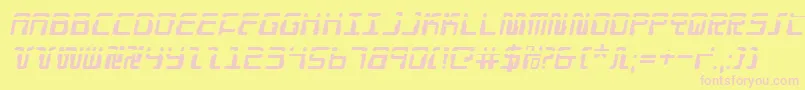 DroidLoverLaserItalic Font – Pink Fonts on Yellow Background