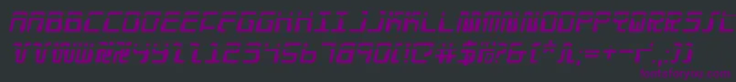 Czcionka DroidLoverLaserItalic – fioletowe czcionki na czarnym tle