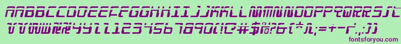 DroidLoverLaserItalic Font – Purple Fonts on Green Background