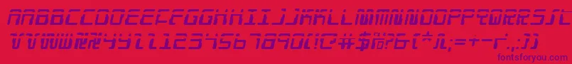 フォントDroidLoverLaserItalic – 赤い背景に紫のフォント