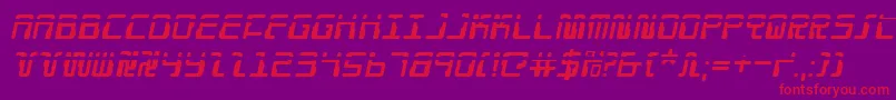 DroidLoverLaserItalic-Schriftart – Rote Schriften auf violettem Hintergrund