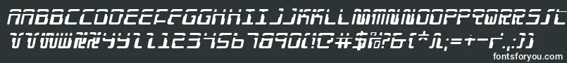 DroidLoverLaserItalic Font – White Fonts on Black Background