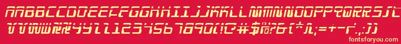 DroidLoverLaserItalic Font – Yellow Fonts on Red Background