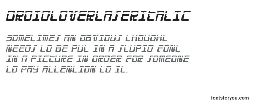 Review of the DroidLoverLaserItalic Font