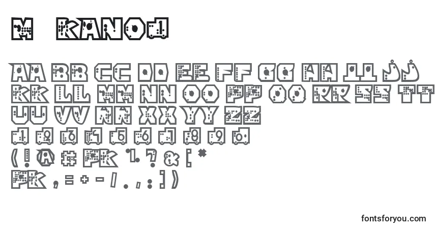 Schriftart MР’kano1 – Alphabet, Zahlen, spezielle Symbole