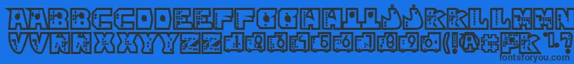 mР’kano1 Font – Black Fonts on Blue Background