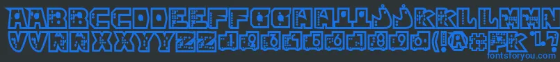 mР’kano1 Font – Blue Fonts on Black Background