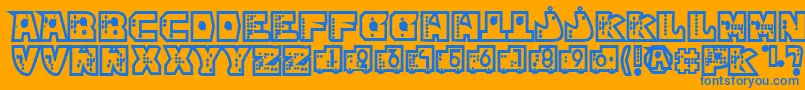 mР’kano1 Font – Blue Fonts on Orange Background