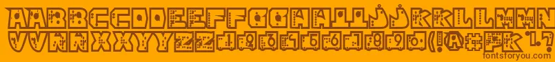 mР’kano1 Font – Brown Fonts on Orange Background