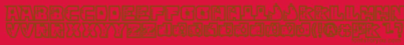 mР’kano1 Font – Brown Fonts on Red Background