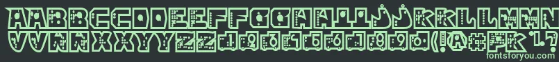 mР’kano1 Font – Green Fonts on Black Background