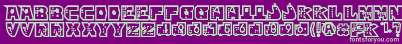 Czcionka mР’kano1 – zielone czcionki na fioletowym tle