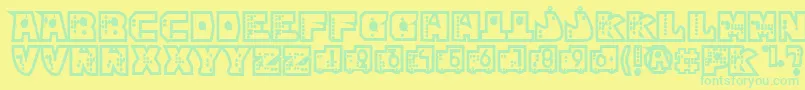 mР’kano1 Font – Green Fonts on Yellow Background