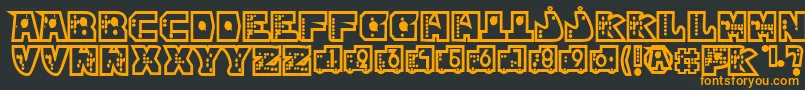 mР’kano1 Font – Orange Fonts on Black Background