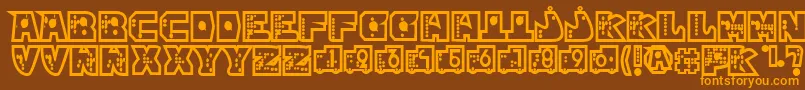 mР’kano1 Font – Orange Fonts on Brown Background