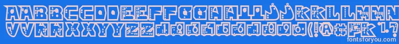 mР’kano1 Font – Pink Fonts on Blue Background