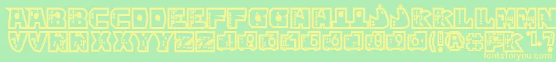 mР’kano1 Font – Yellow Fonts on Green Background