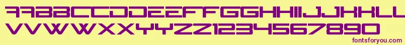 N Gage-Schriftart – Violette Schriften auf gelbem Hintergrund