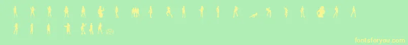 Fonte n0rpicons2 – fontes amarelas em um fundo verde
