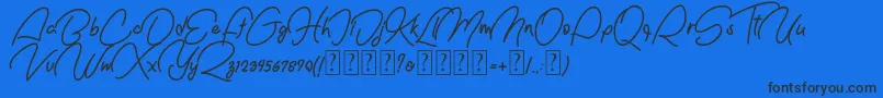 Nachel Victoria free Font – Black Fonts on Blue Background