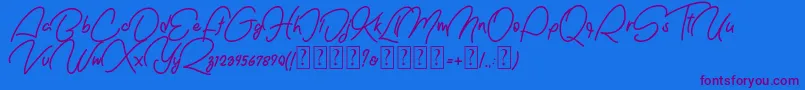 Nachel Victoria free Font – Purple Fonts on Blue Background