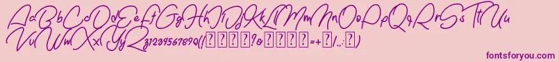 Nachel Victoria free Font – Purple Fonts on Pink Background