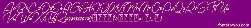 Nachel Victoria free Font – Yellow Fonts on Purple Background