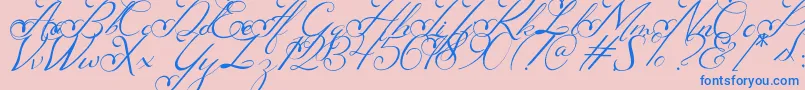 Nachelle-Schriftart – Blaue Schriften auf rosa Hintergrund