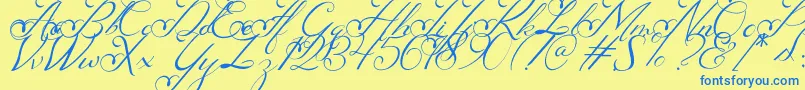 Nachelle Font – Blue Fonts on Yellow Background