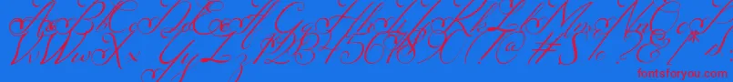 Nachelle Font – Red Fonts on Blue Background