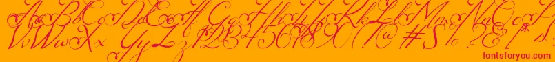 Nachelle-Schriftart – Rote Schriften auf orangefarbenem Hintergrund