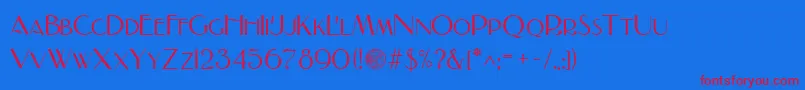 フォントNADALL – 赤い文字の青い背景