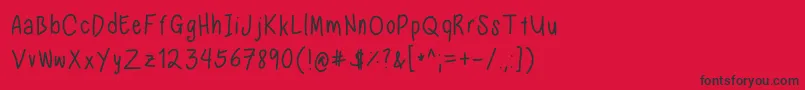 Шрифт Nadezna s handwriting regular – чёрные шрифты на красном фоне