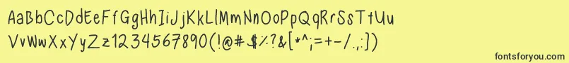 Nadezna s handwriting regular Font – Black Fonts on Yellow Background