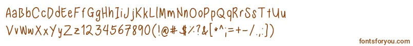 Nadezna s handwriting regular-fontti – ruskeat fontit valkoisella taustalla