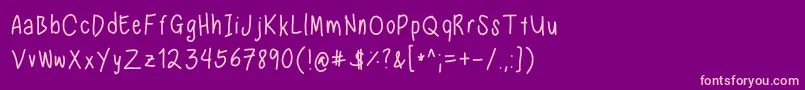 Nadezna s handwriting regular Font – Pink Fonts on Purple Background