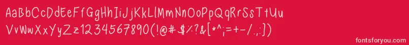 Fonte Nadezna s handwriting regular – fontes rosa em um fundo vermelho