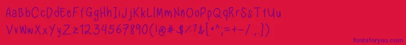 Шрифт Nadezna s handwriting regular – фиолетовые шрифты на красном фоне