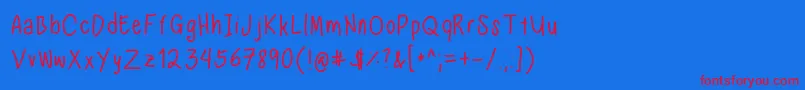 Nadezna s handwriting regular Font – Red Fonts on Blue Background