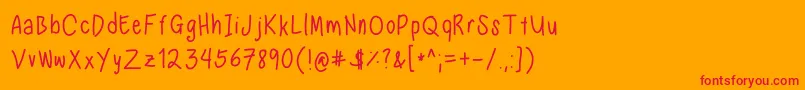 Police Nadezna s handwriting regular – polices rouges sur fond orange