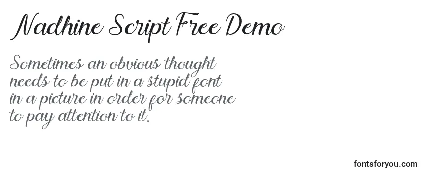 Schriftart Nadhine Script Free Demo