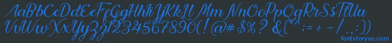 fuente Nadhine Script Free Demo – Fuentes Azules Sobre Fondo Negro