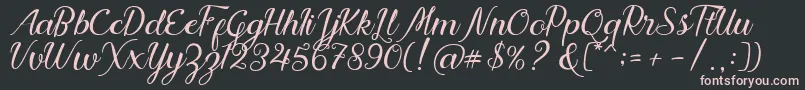 Nadhine Script Free Demo Font – Pink Fonts on Black Background