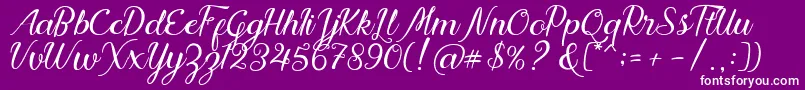 Nadhine Script Free Demo Font – White Fonts on Purple Background