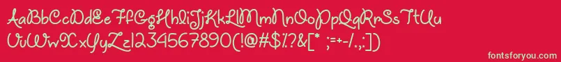 UnicornsAreAwesomeTtf Font – Green Fonts on Red Background