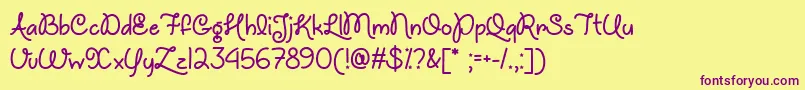 UnicornsAreAwesomeTtf-Schriftart – Violette Schriften auf gelbem Hintergrund