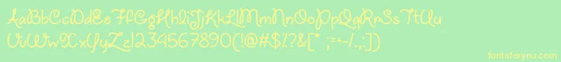 UnicornsAreAwesomeTtf Font – Yellow Fonts on Green Background