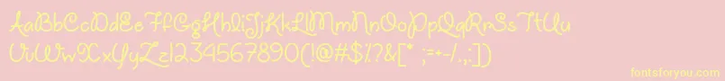 Fonte UnicornsAreAwesomeTtf – fontes amarelas em um fundo rosa
